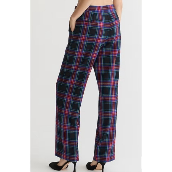 J Crew - Full-length Sydney wide-leg pant in Stewart tartan wool blend size 0 - Picture 3 of 5